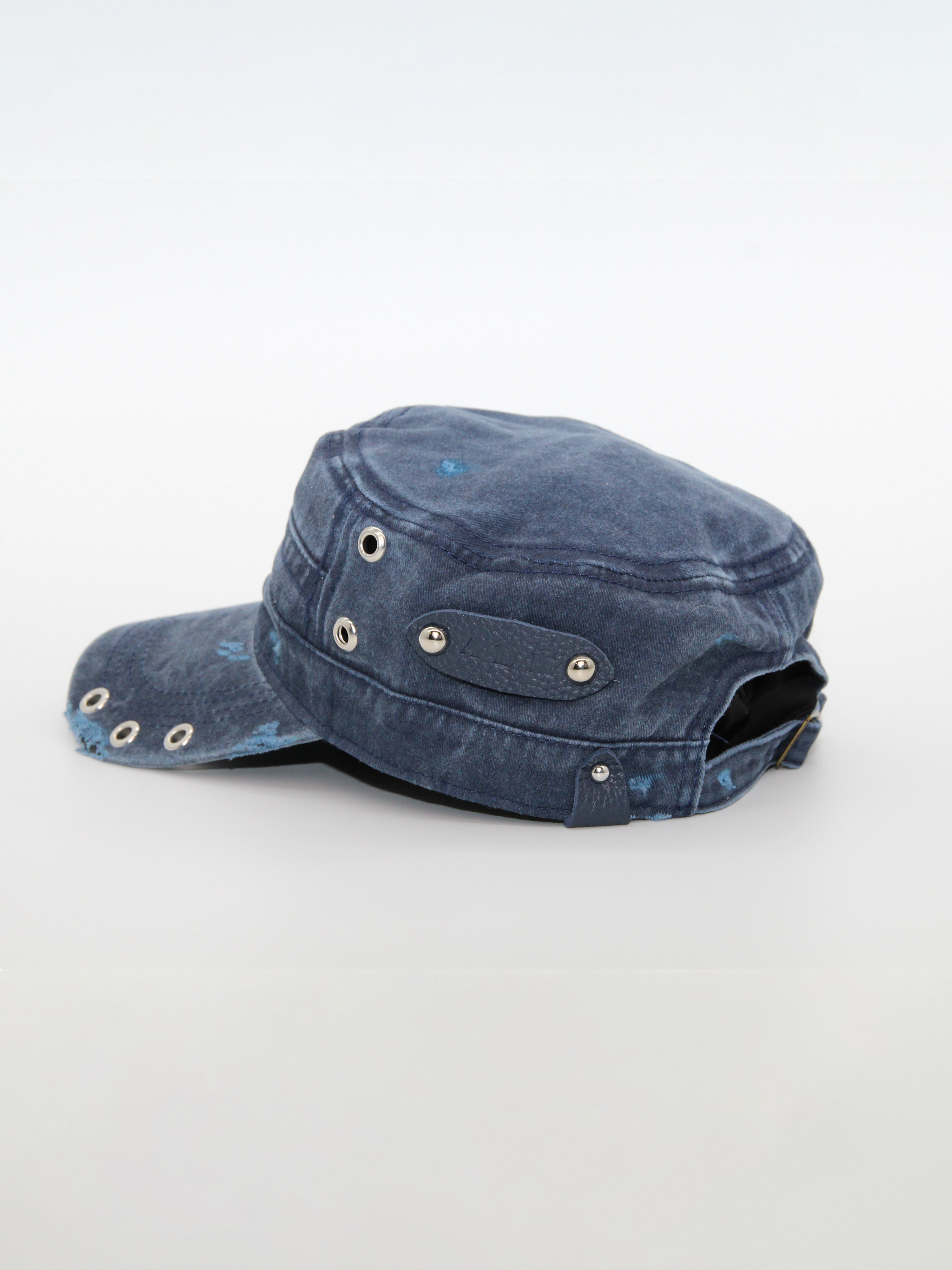 Military Cap in Faded Indigo