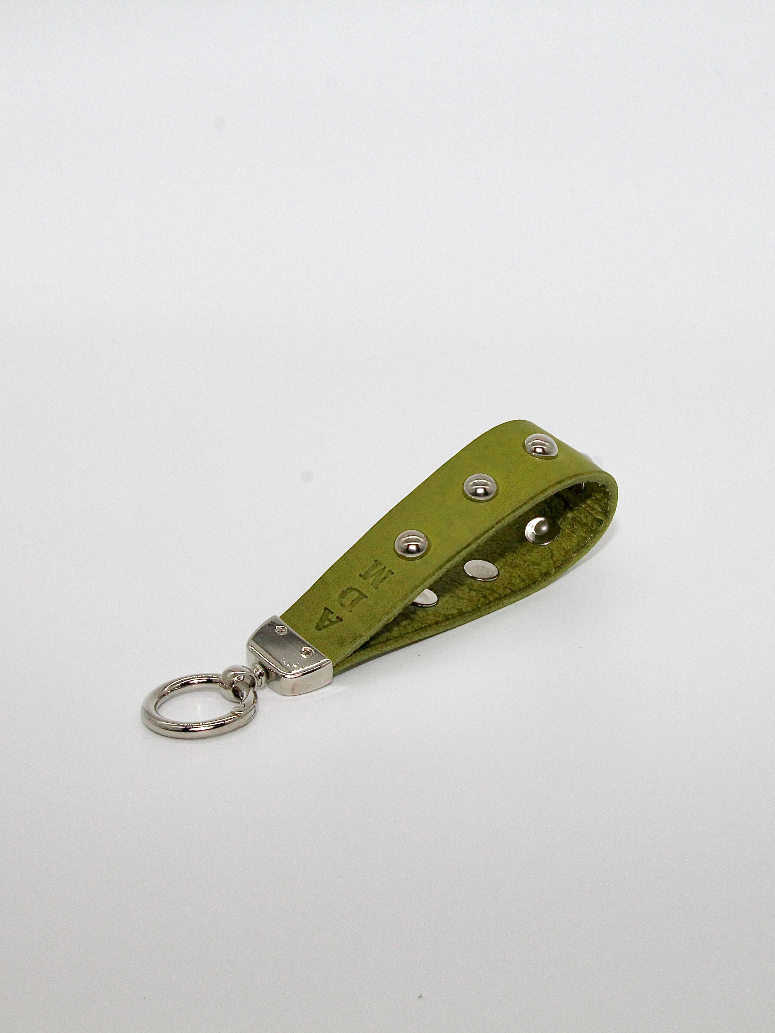 Studded Keychain in Green Basil Size 1