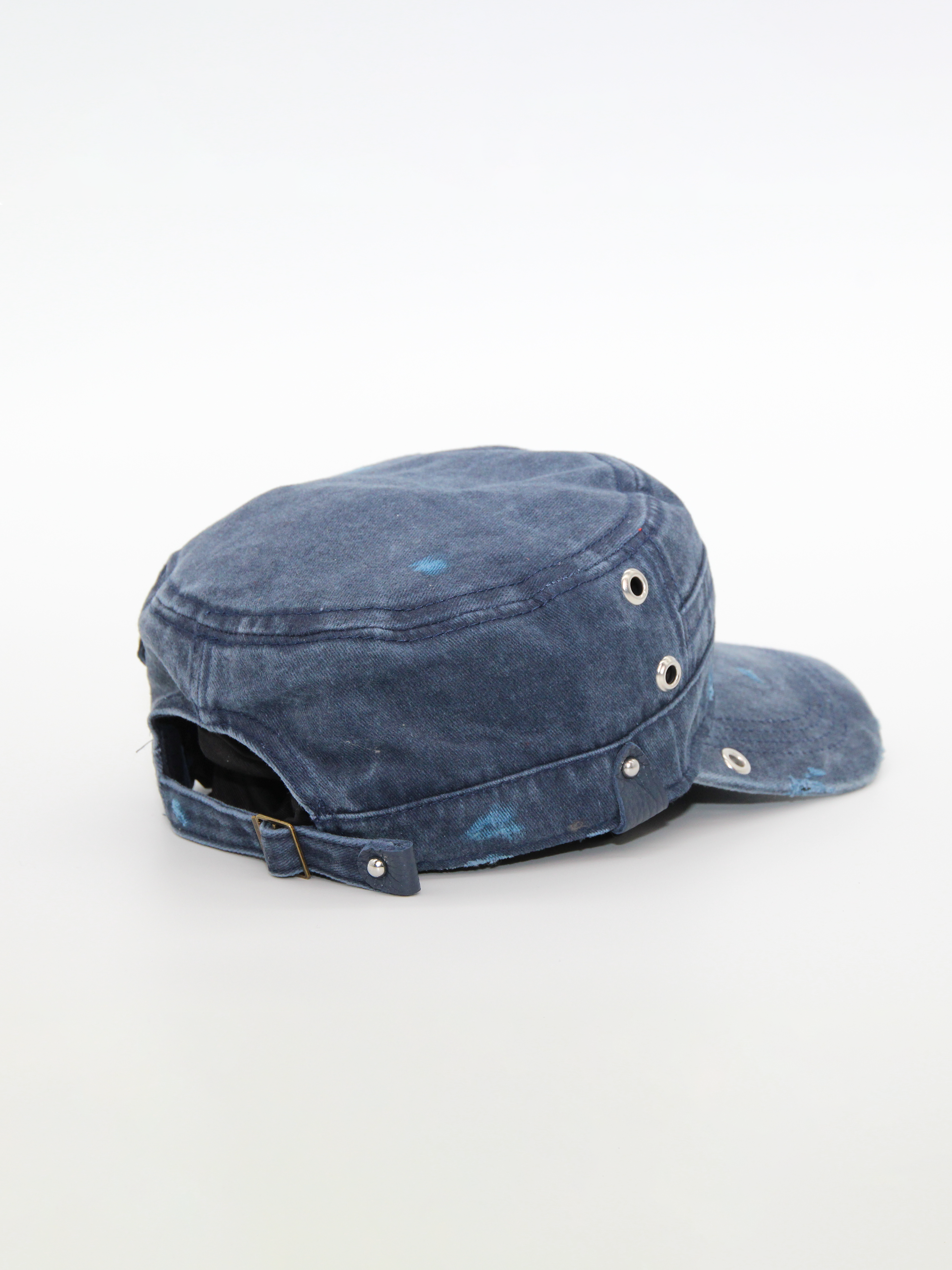Military Cap in Faded Indigo