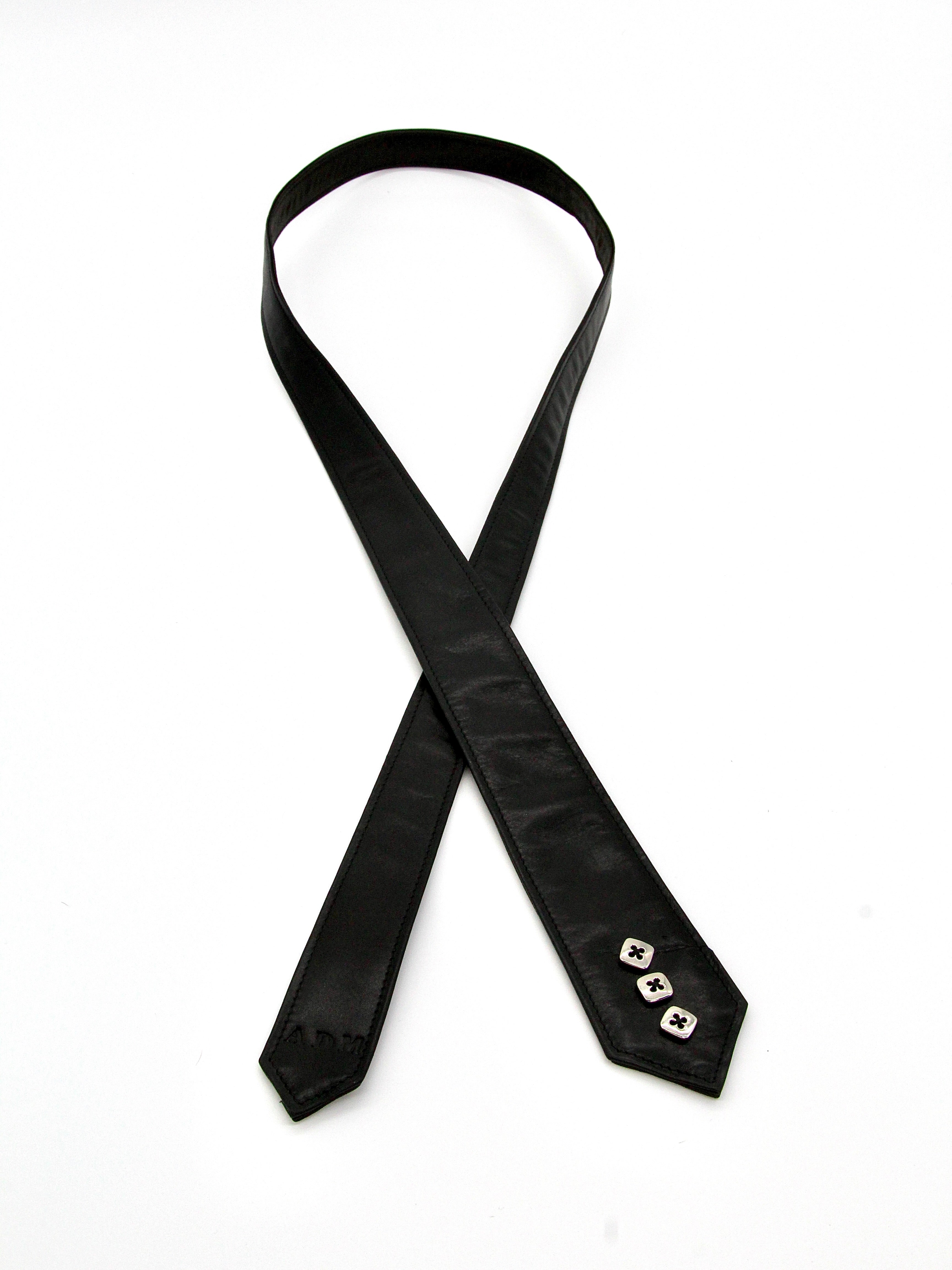 Chrome Square Button Tie Black