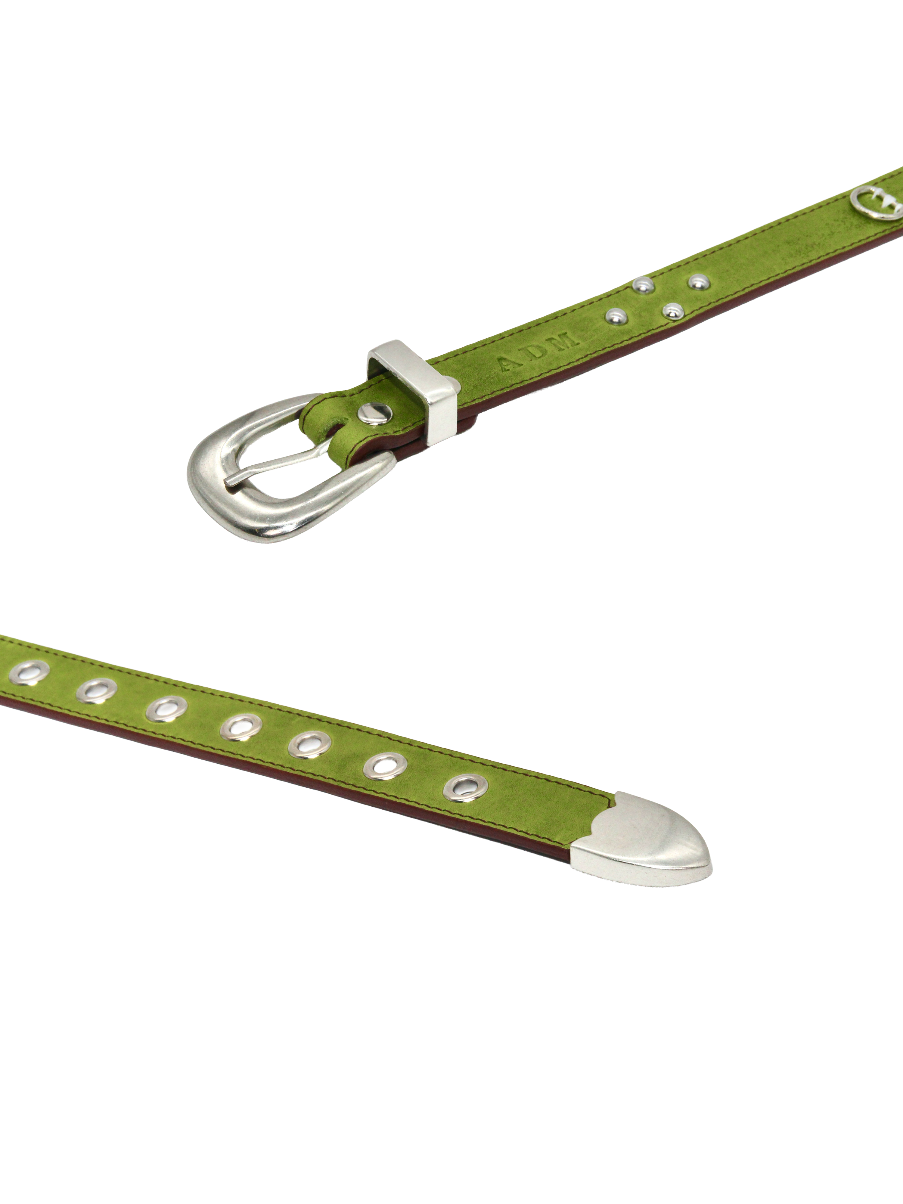 Studded Rotation Belt in Green Basil