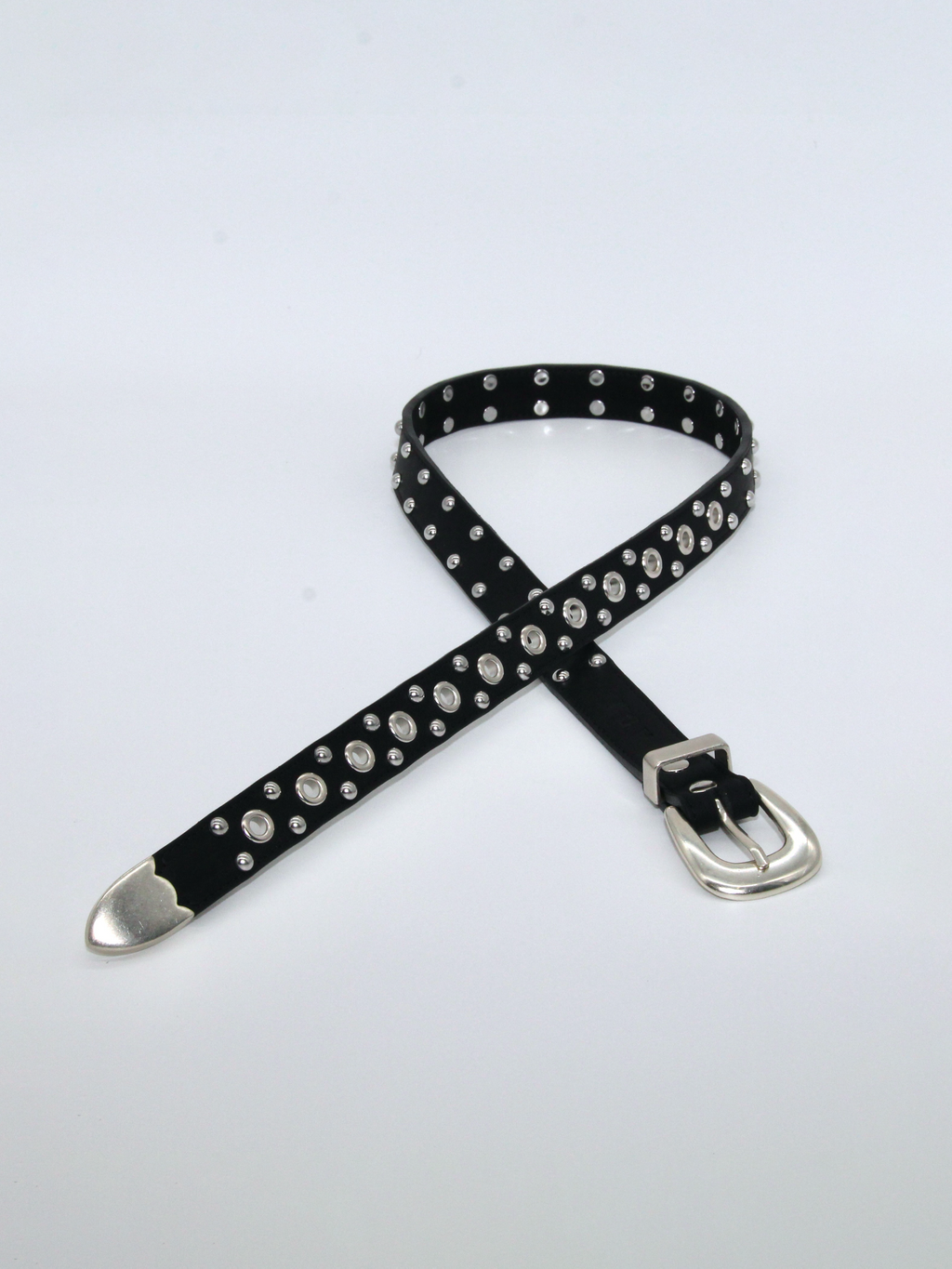 Chrome Pearl Belt in Black