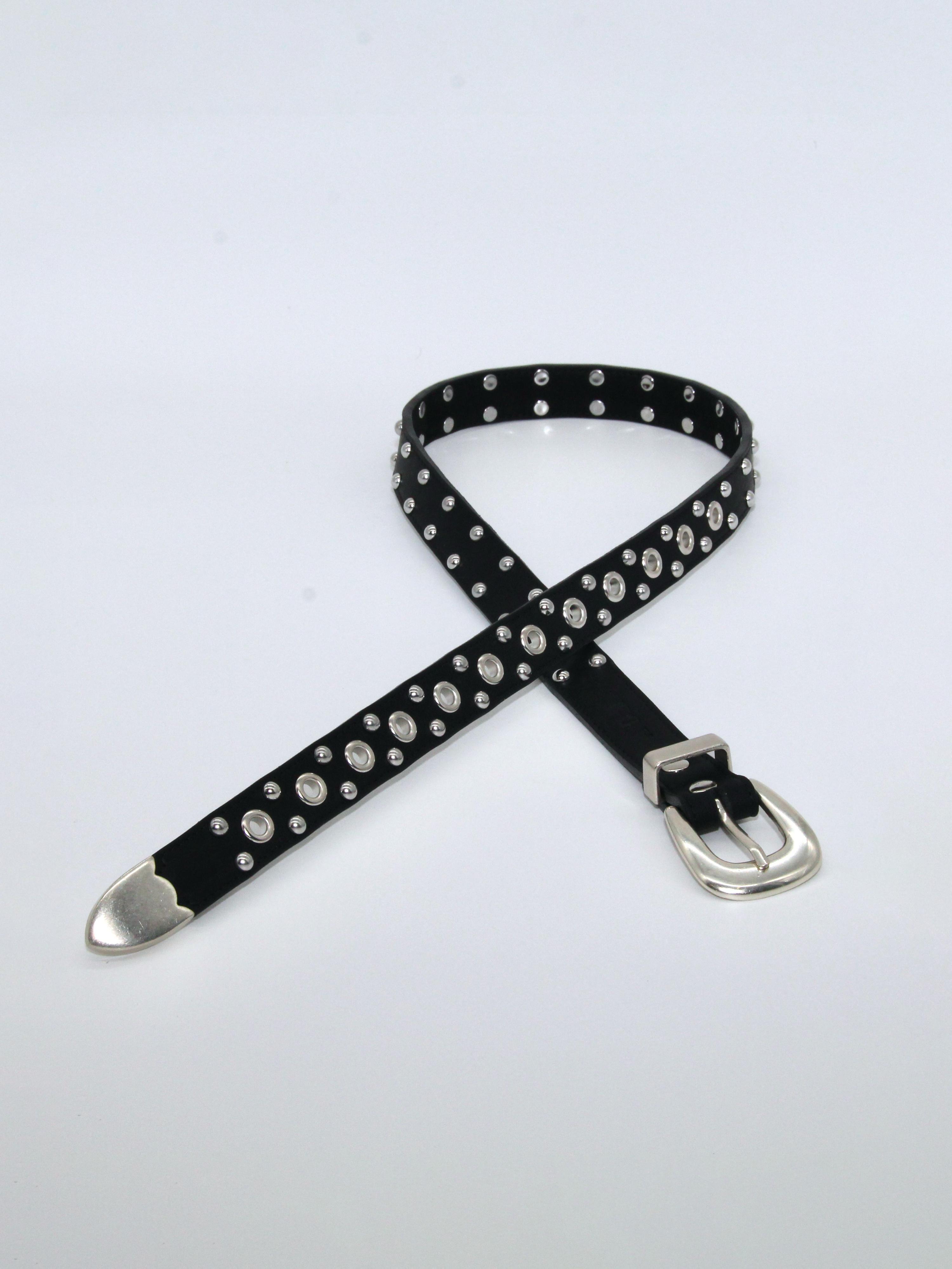 Chrome Pearl Belt in Black