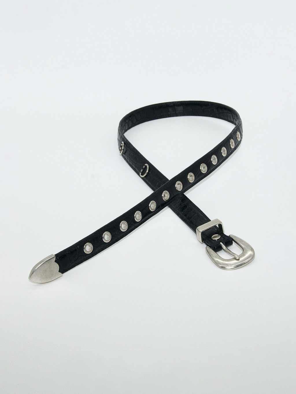 Rotation Belt in Black Croc
