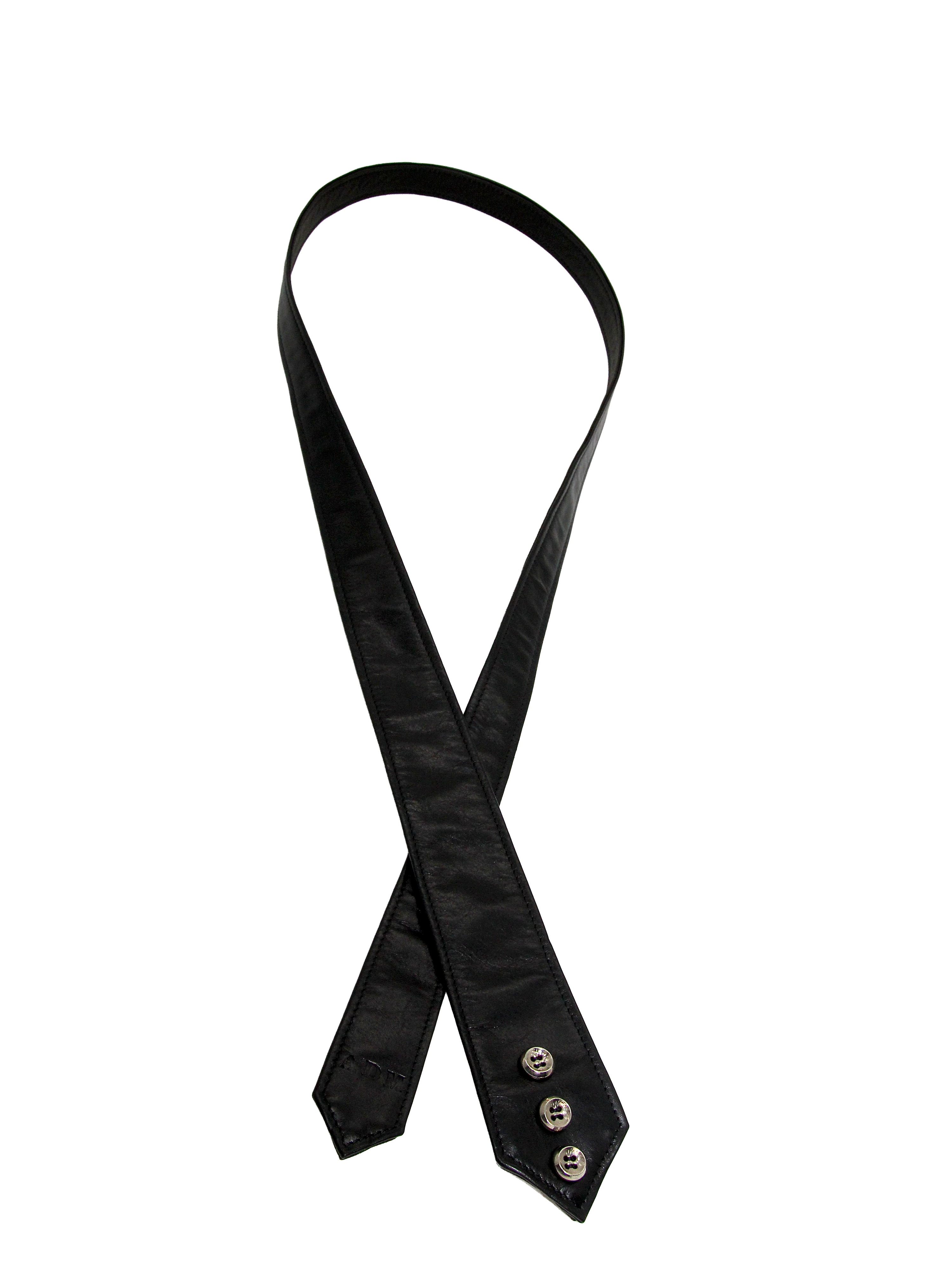 Chrome Round Button Tie Black