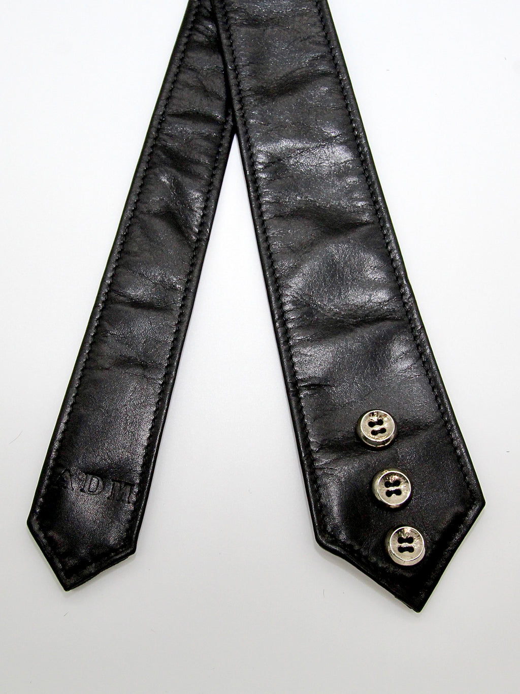 Chrome Round Button Tie Black