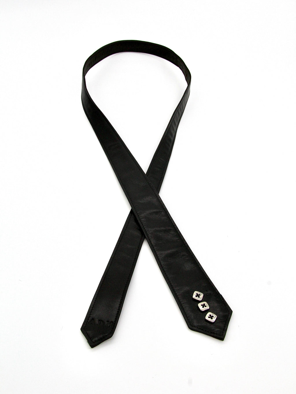 Chrome Square Button Tie Black