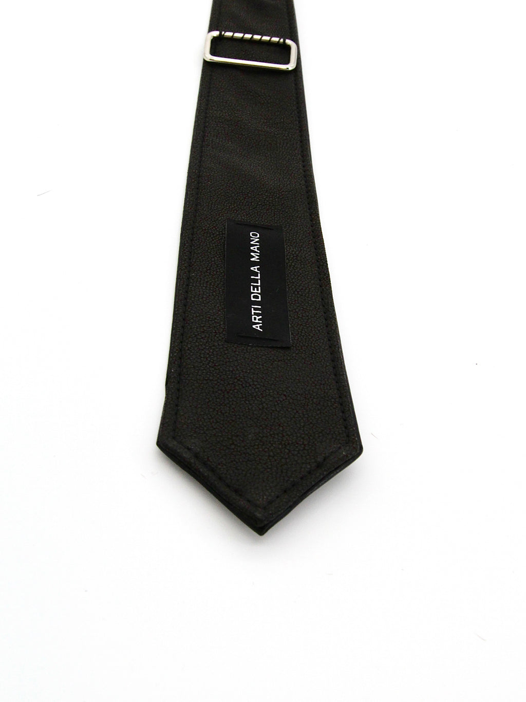 Chrome Round Button Tie Black