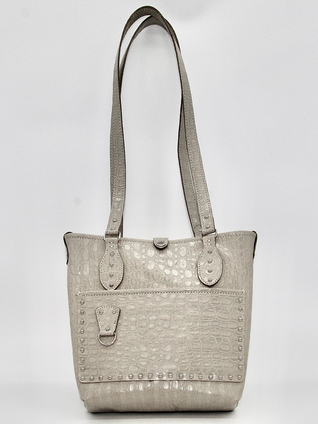 Shopper Tote in Grey Croc