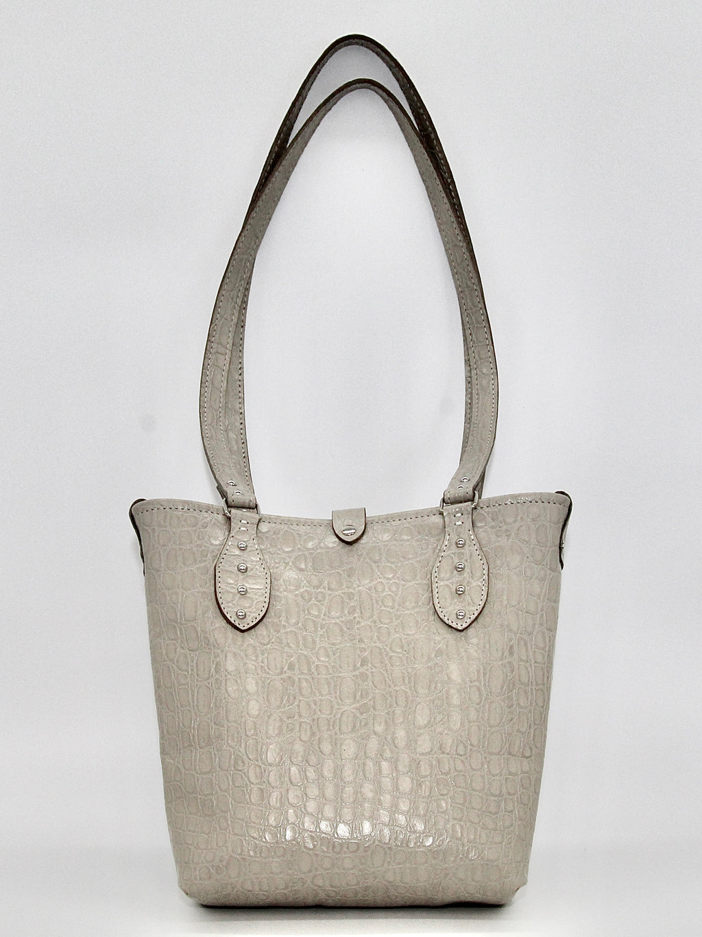 Shopper Tote in Grey Croc