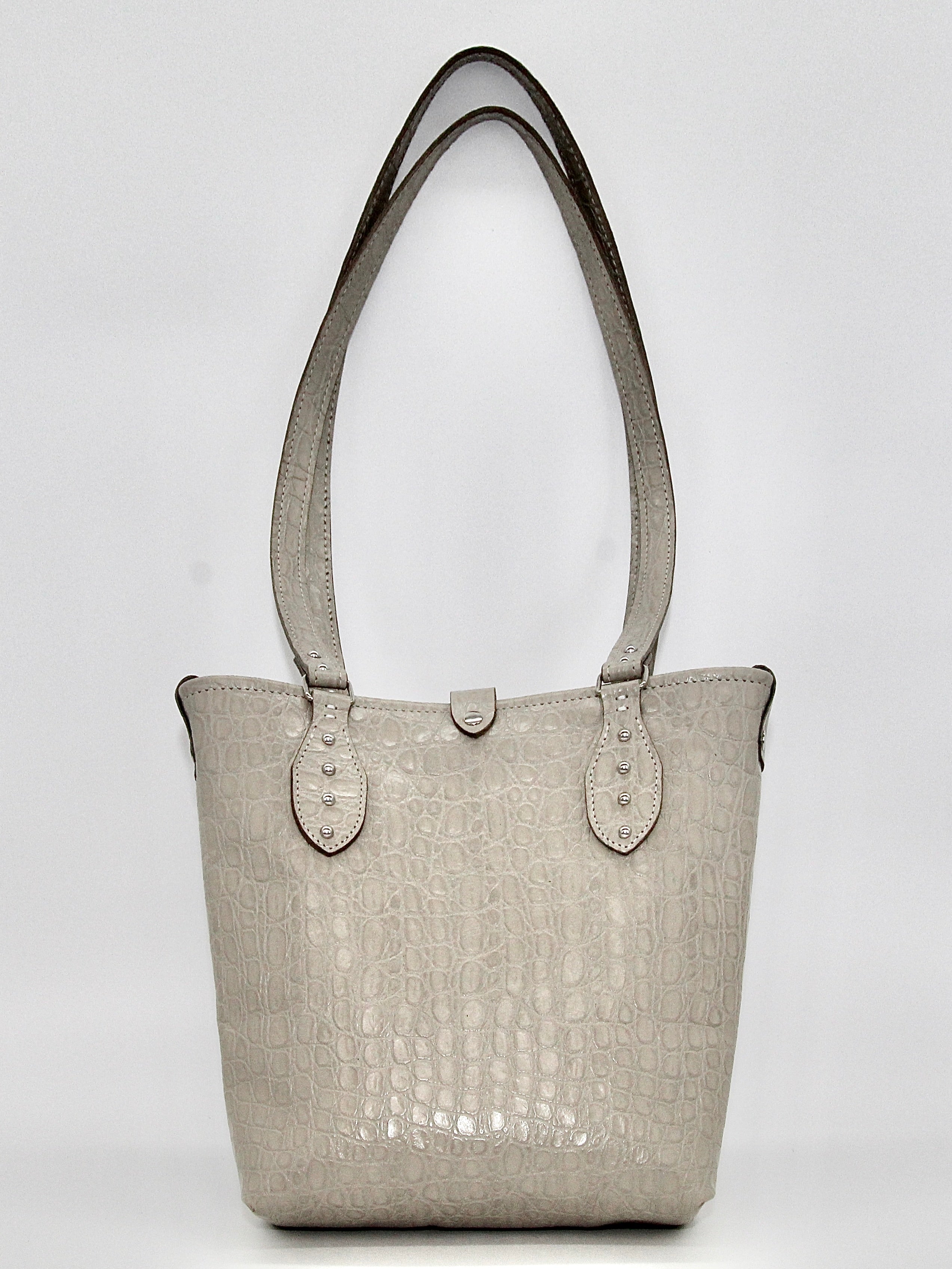 Shopper Tote in Grey Croc
