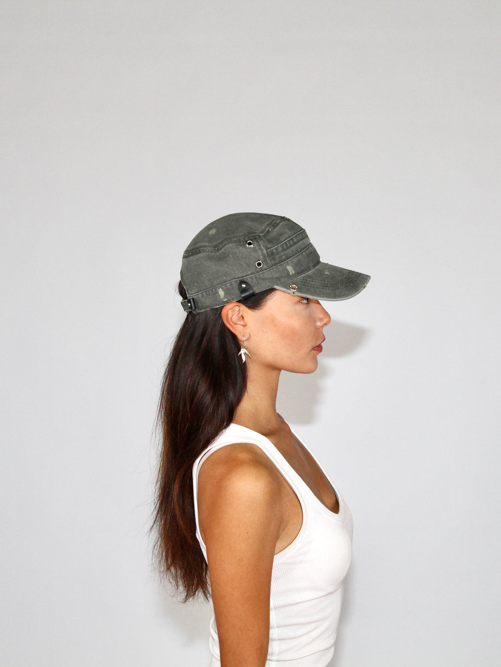 Military Cap in Ash Grey
