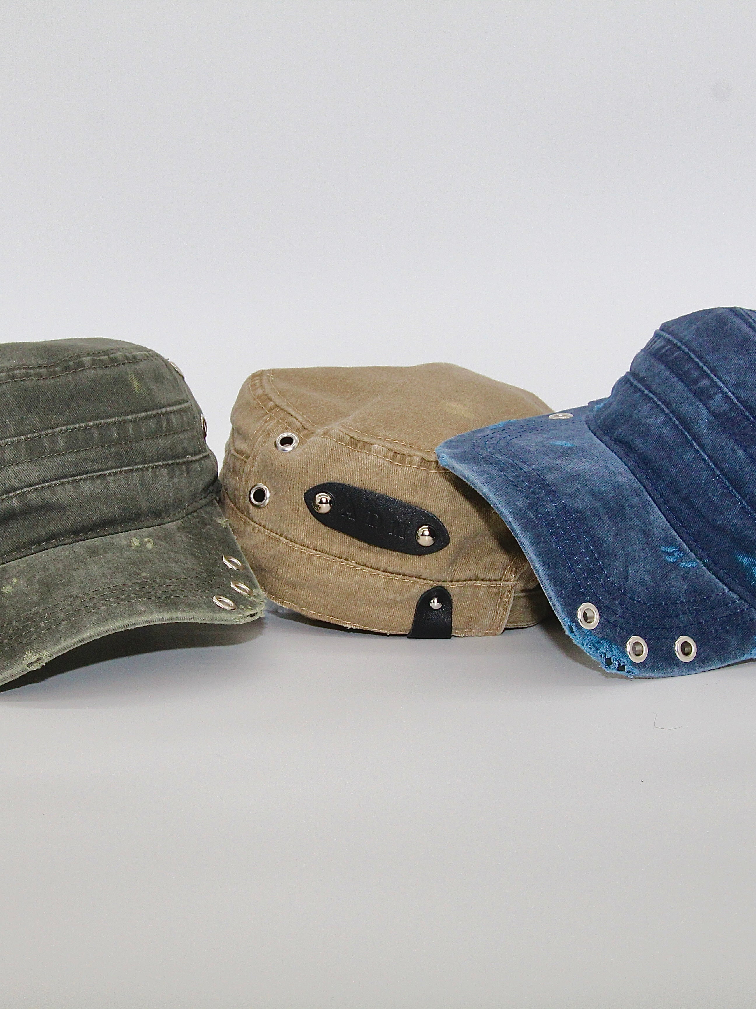 Military Cap in Ash Grey