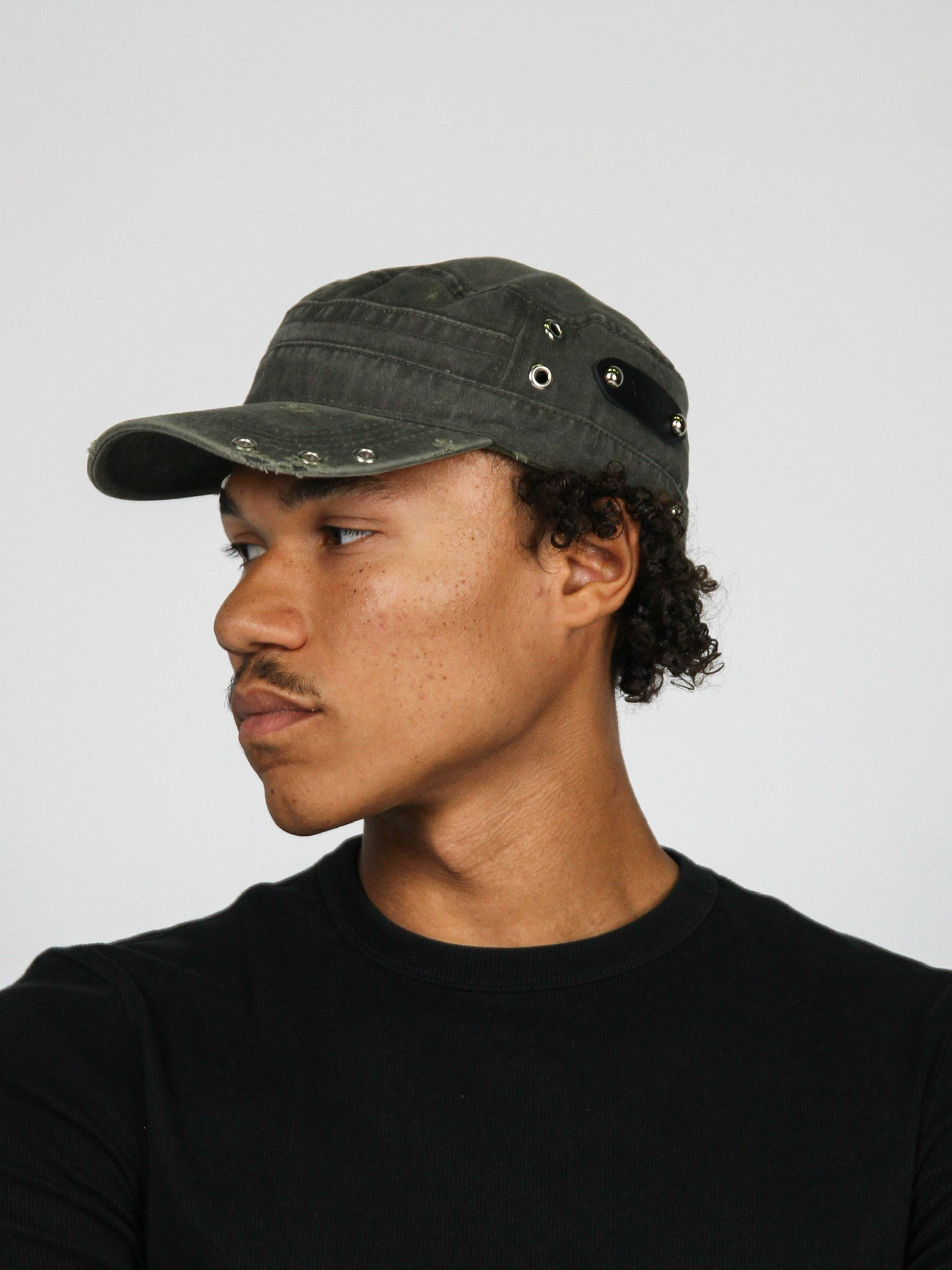 Military Cap in Ash Grey