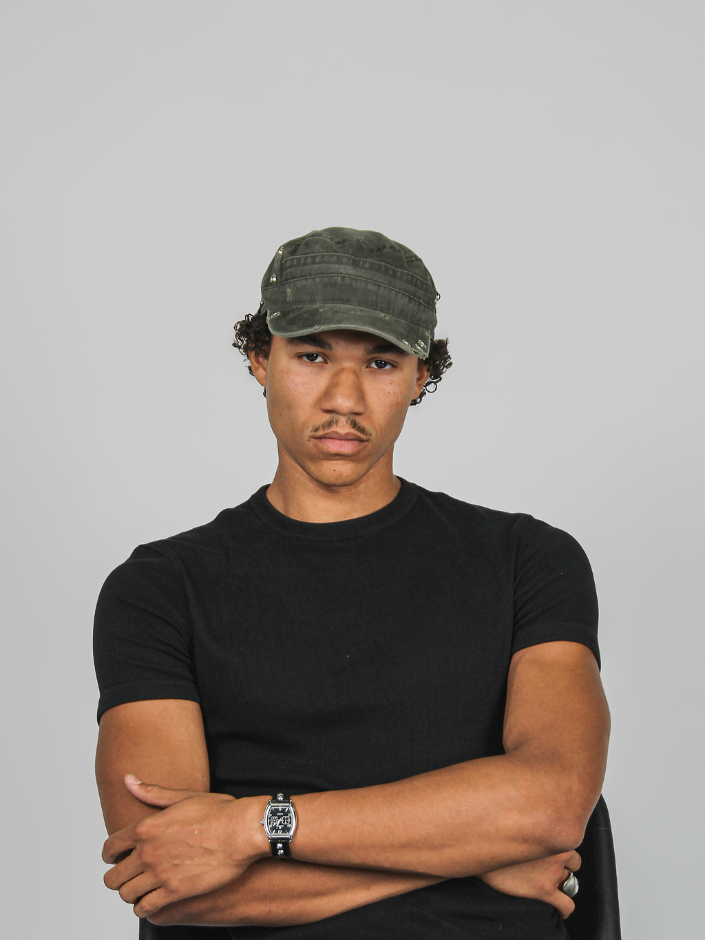 Military Cap in Ash Grey